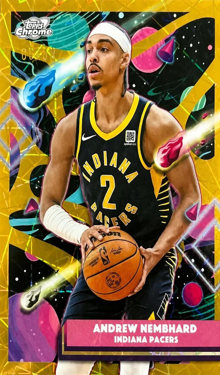 2025 Topps Cosmic Chrome Basketball Gold Interstellar Refractor Andrew Nembhard #59