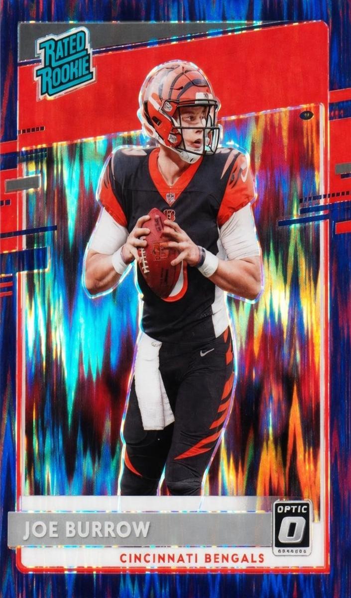 2020 Donruss Optic Football Purple Shock Joe Burrow #151 PSA 9
