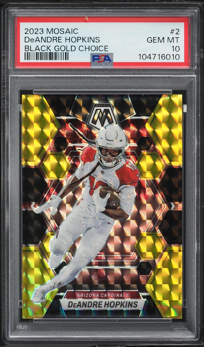 2023 Panini Mosaic Football Choice Black Gold DeAndre Hopkins #2 PSA 9