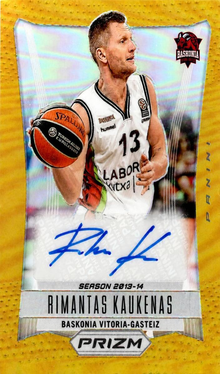 2023 Panini Prizm Turkish Airlines EuroLeague Basketball Gold Rimantas Kaukenas #PRS-KAU