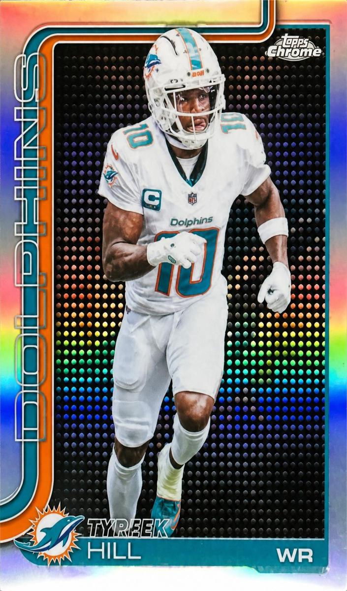 2025 Topps Chrome Football Lightboard Logo Variation Tyreek Hill #185