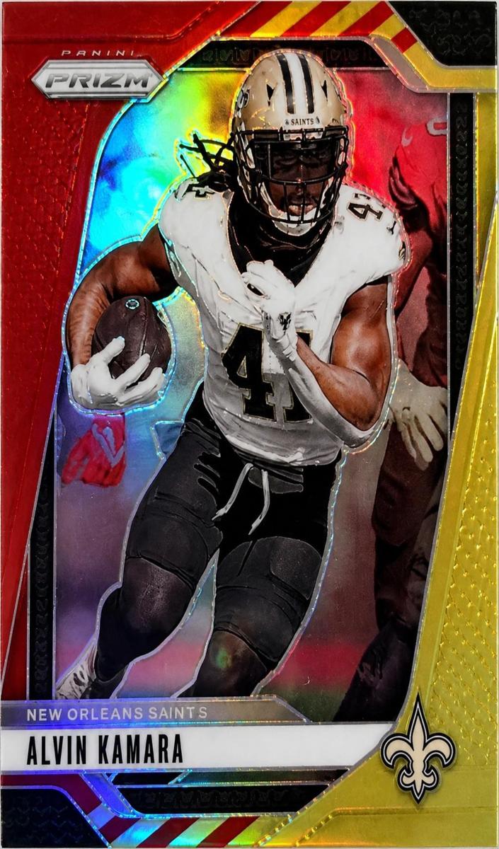 2024 Panini Prizm Football Red and Yellow Alvin Kamara #204 PSA 9