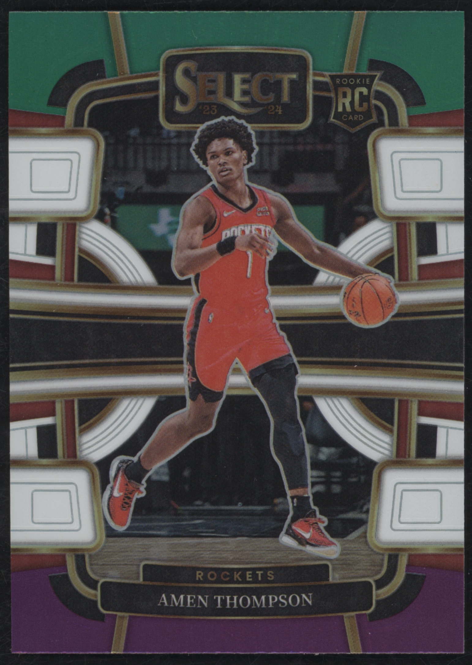 2023 Panini Select Basketball Green White Purple Amen Thompson #96 PSA 9