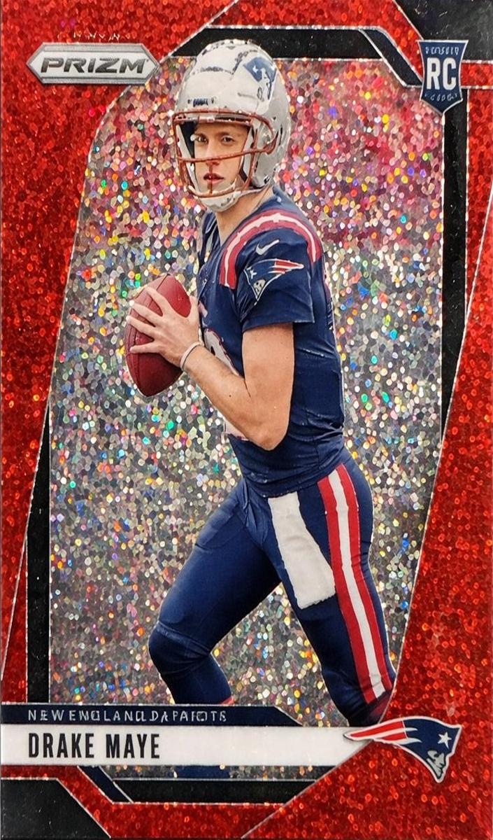 2024 Panini Prizm Football Red Sparkle Drake Maye #329
