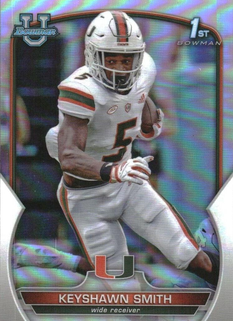 2022 Bowman University Chrome Football Refractor Keyshawn Smith #55