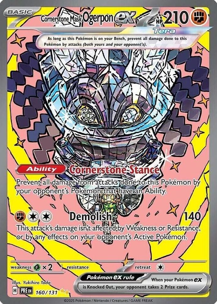 2025 Pokemon Scarlet & Violet Prismatic Evolutions Cornerstone Mask Ogerpon EX #160