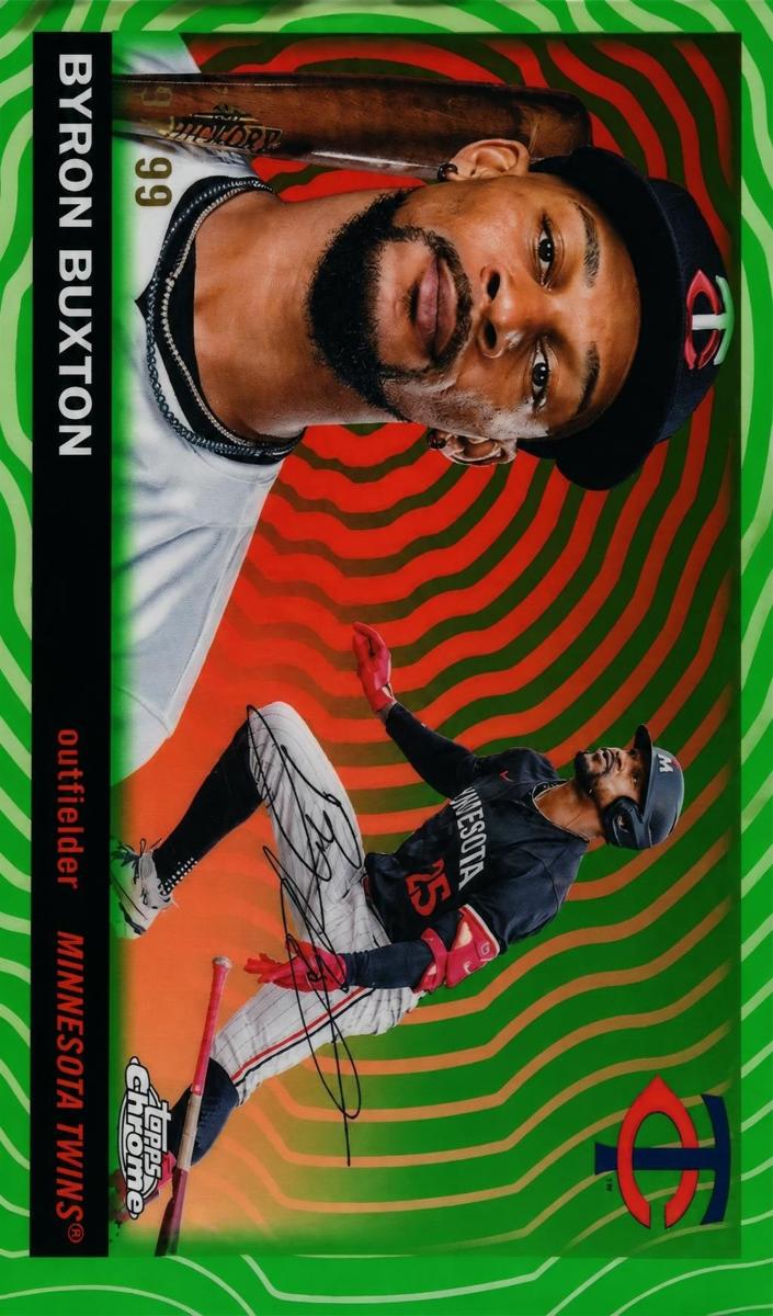 2025 Topps Chrome Platinum Baseball Green Vibrations Refractor Byron Buxton #43