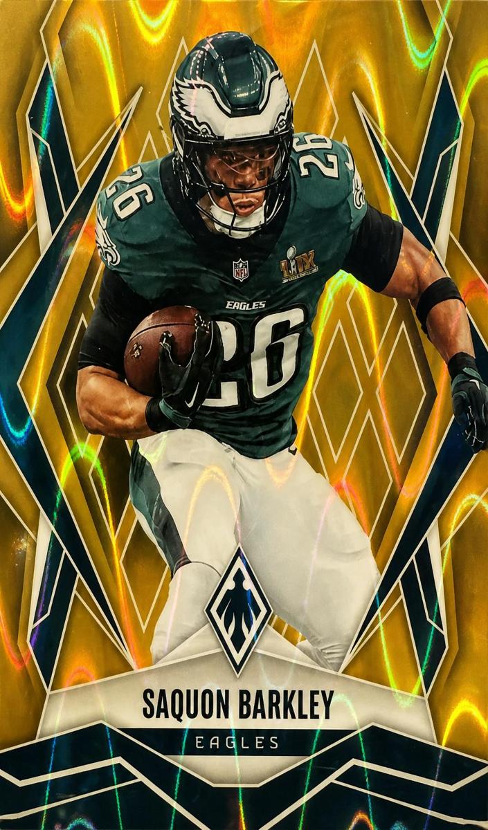2025 Panini Phoenix Football Gold Seismic Saquon Barkley #77