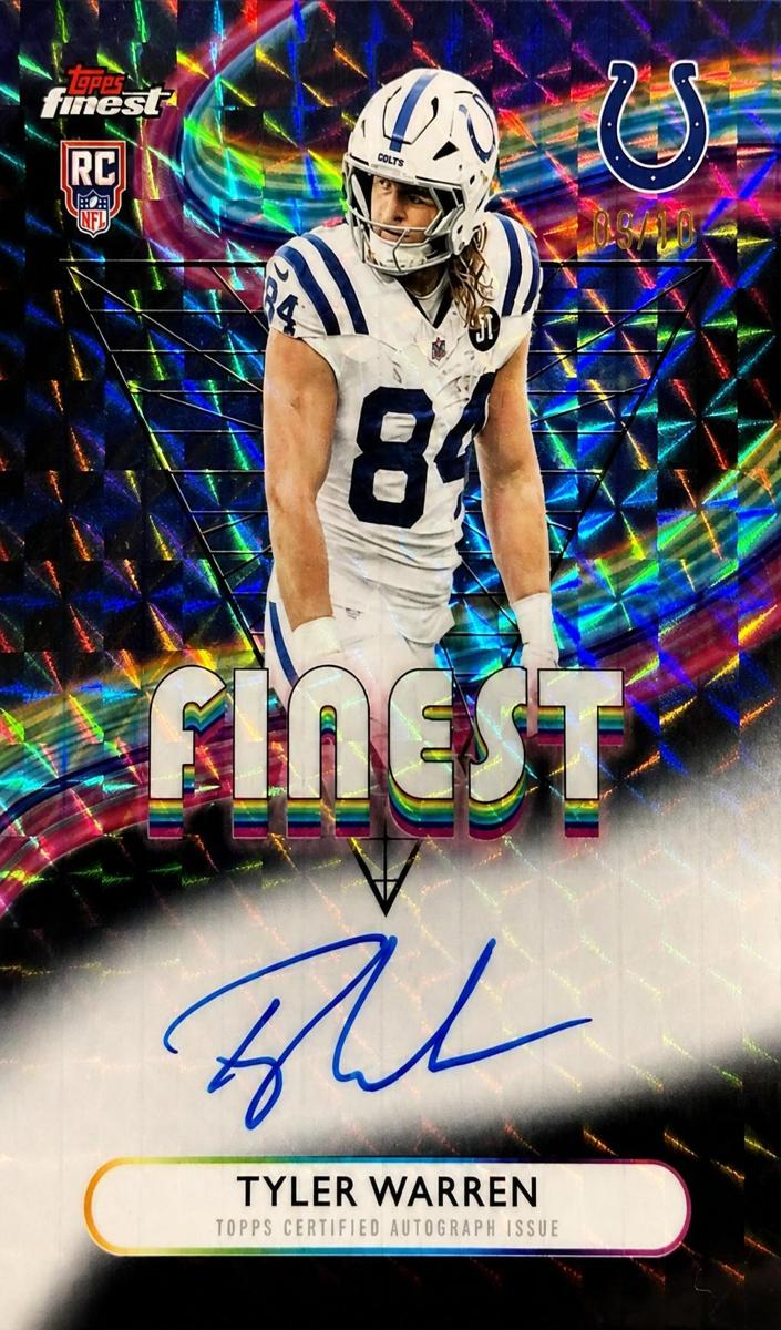 2025 Topps Finest Football Black Refractor Tyler Warren #RFA-TWA