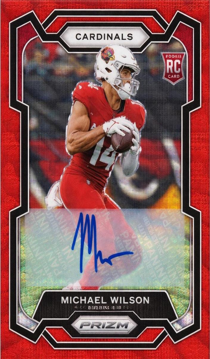 2023 Panini Prizm Football Red Wave Michael Wilson #303 SGC 10