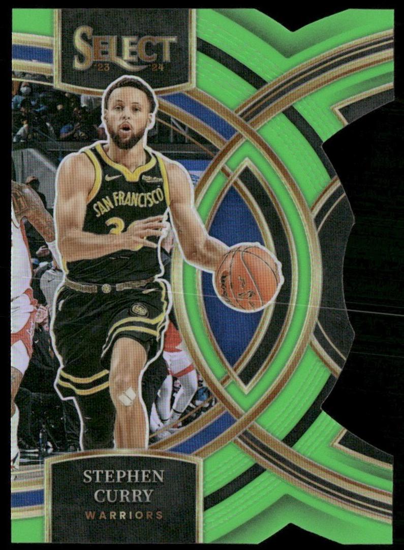 2023 Panini Select Basketball Die-Cut Neon Green Stephen Curry #145