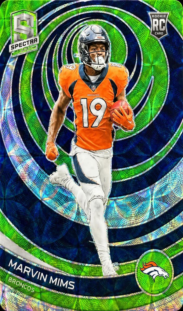 2023 Panini Spectra Football Neon Green Die Cut Marvin Mims #151