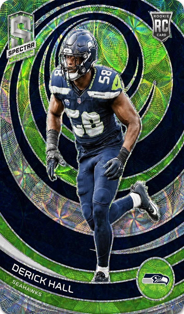 2023 Panini Spectra Football Neon Green Die Cut Derick Hall #141