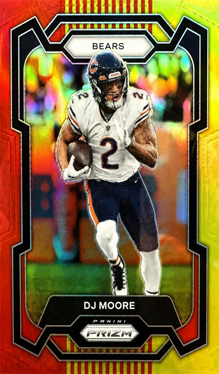 2023 Panini Prizm Football Red Yellow DJ Moore #47