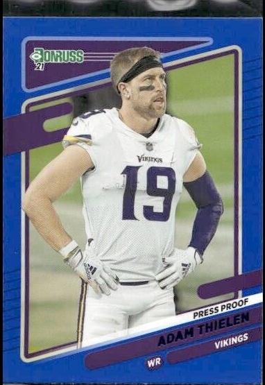 2021 Panini Donruss Football Press Proof Blue Adam Thielen #126