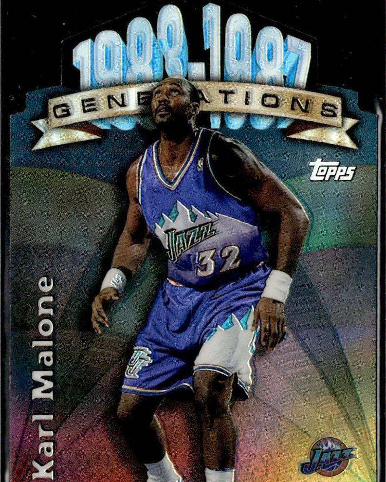 1997 Topps Basketball Refractor Karl Malone #G7 SGC 9
