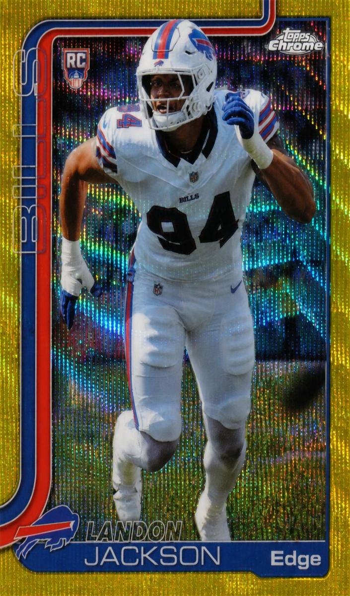 2025 Topps Chrome Football Yellow Wave Refractor Landon Jackson #358