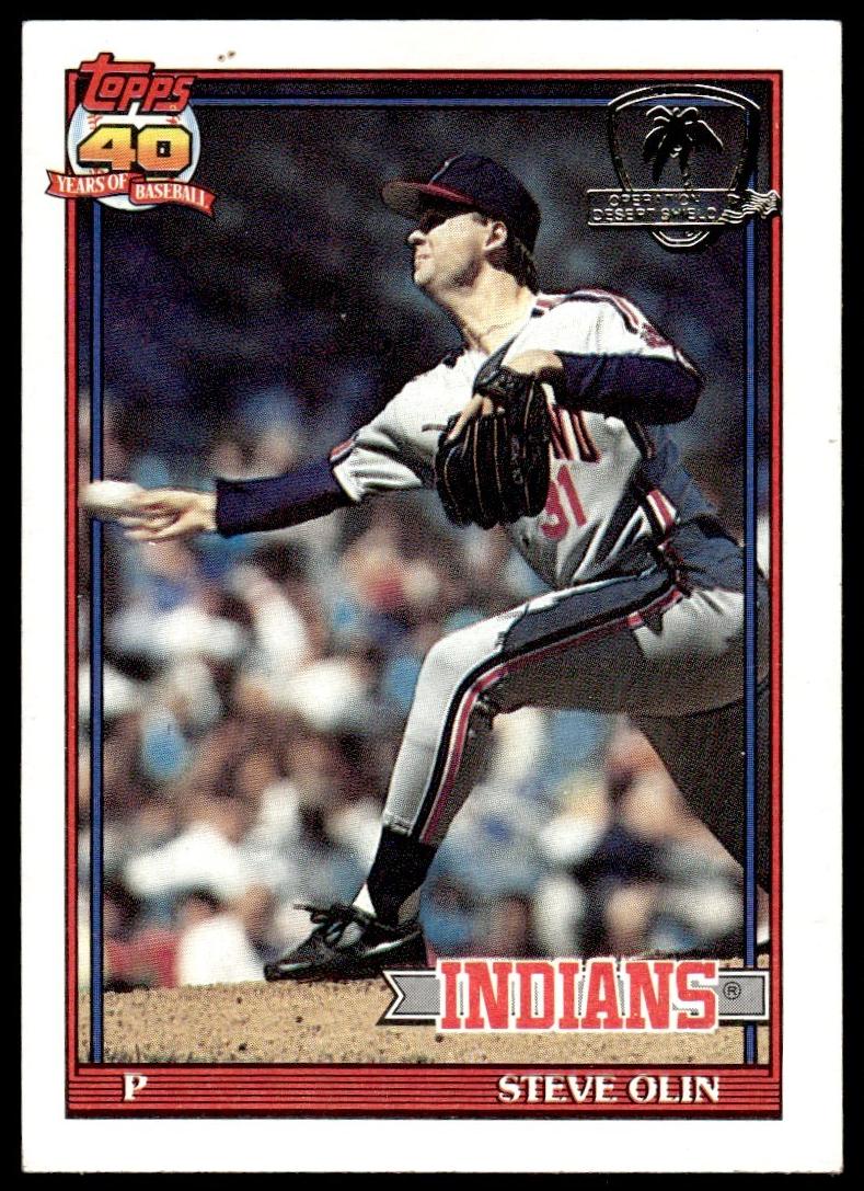 1991 Topps Baseball Steve Olin #696