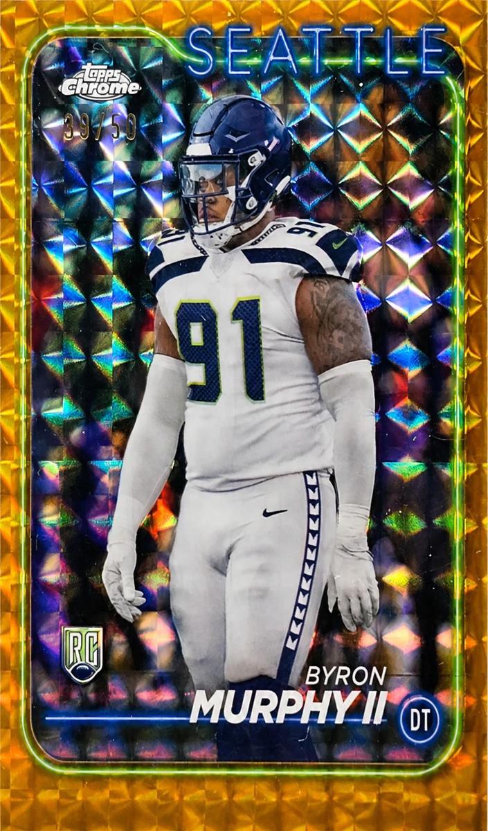 2024 Topps Chrome Football Gold Geometric Refractor Byron Murphy II #297
