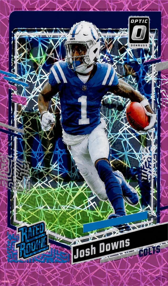 2023 Donruss Optic Football Pink Velocity Josh Downs #248 PSA 8