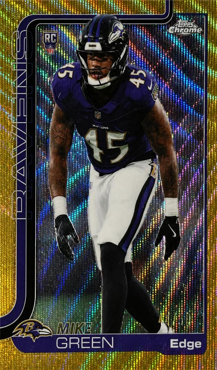 2025 Topps Chrome Football Gold Geometric Refractor Mike Green #376