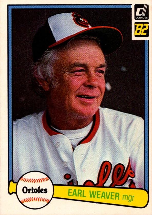 1982 Donruss Baseball Earl Weaver #27 PSA 9