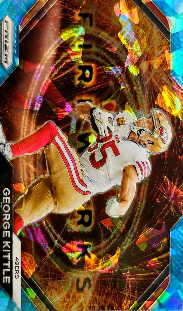 2023 Panini Prizm Football Blue Ice George Kittle #F-22 PSA 9