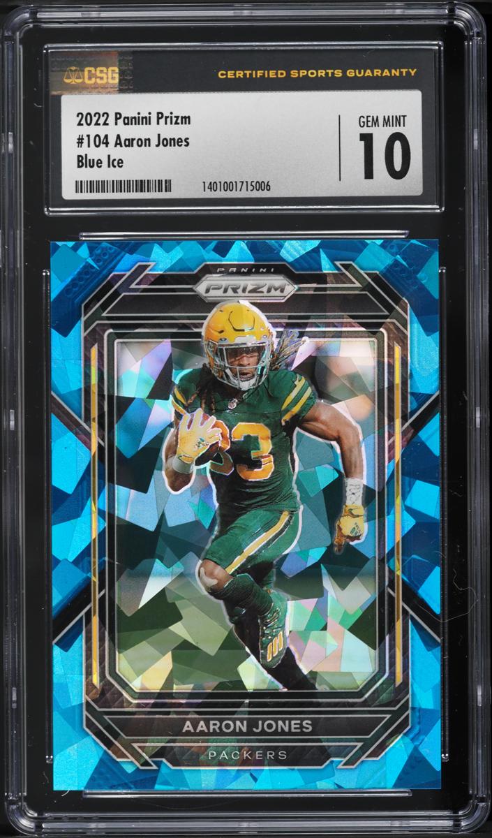 2022 Panini Prizm Football Blue Ice Aaron Jones #104
