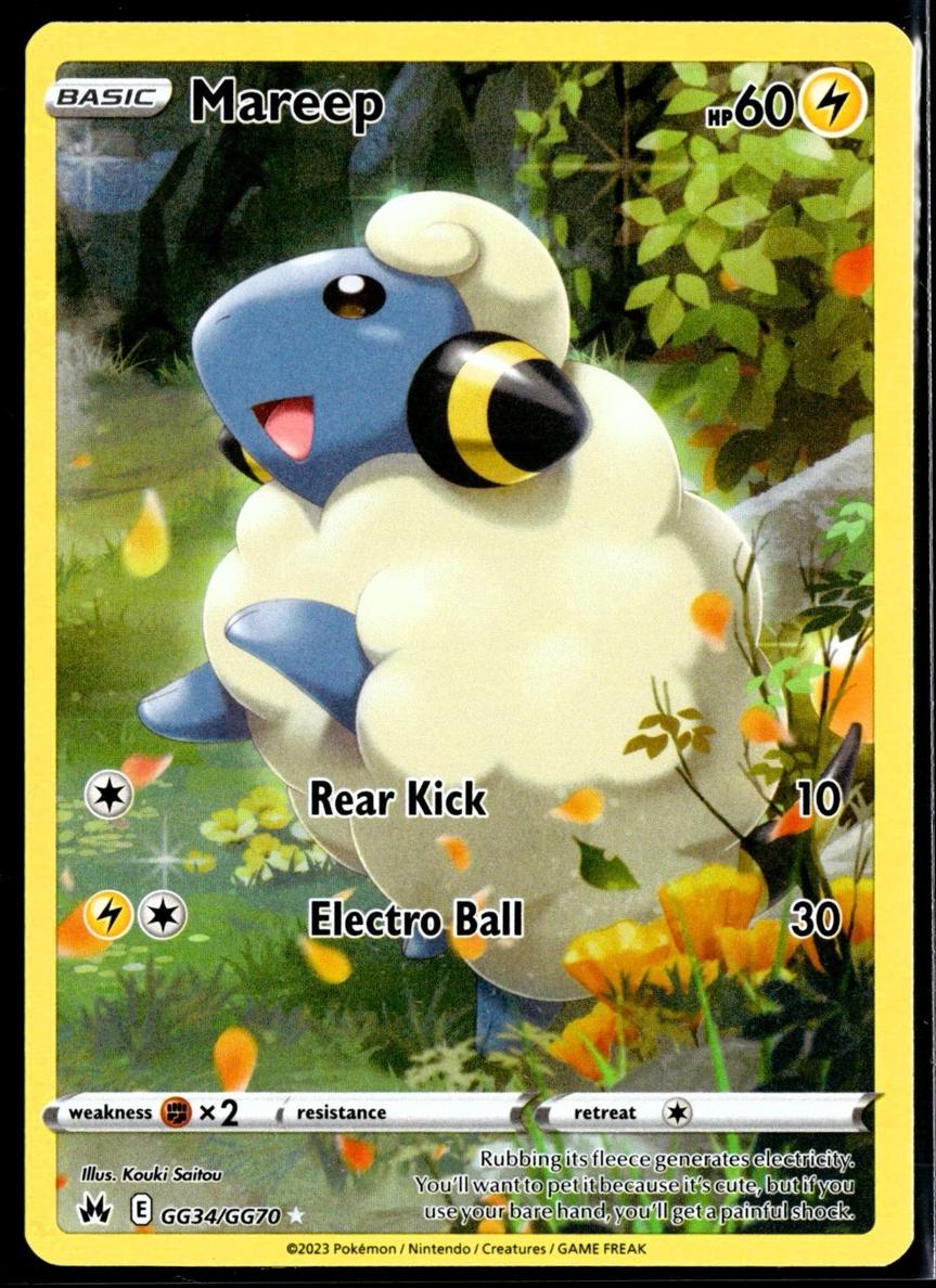 2023 Pokemon Crown Zenith Full Art Mareep #GG34 PSA 9