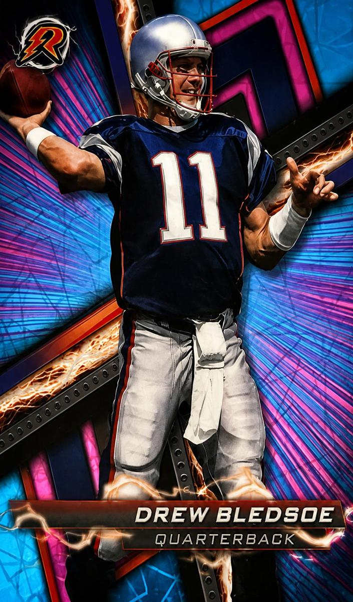 2023 Topps Composite Football Sky Blue And Pink Shock Drew Bledsoe #91