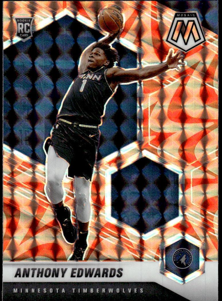 2020 Panini Mosaic Basketball Reactive Orange Anthony Edwards #201 PSA 9