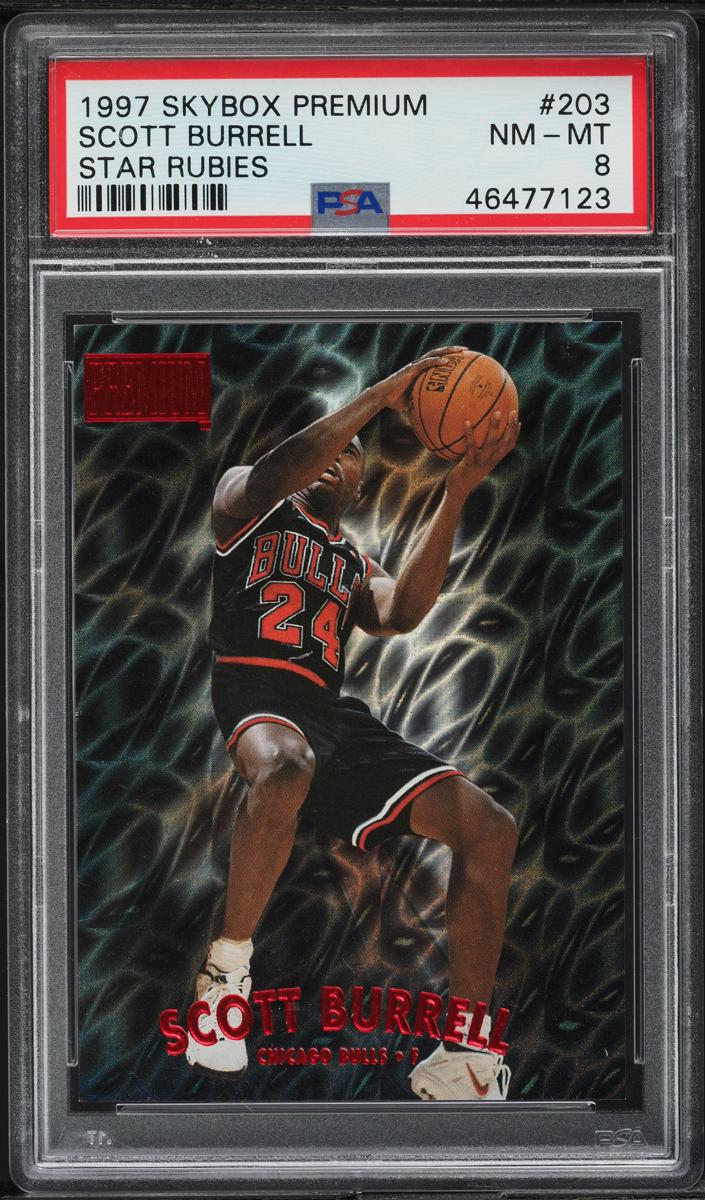 1997 Skybox Premium Basketball Star Rubies Scott Burrell #203 PSA 8