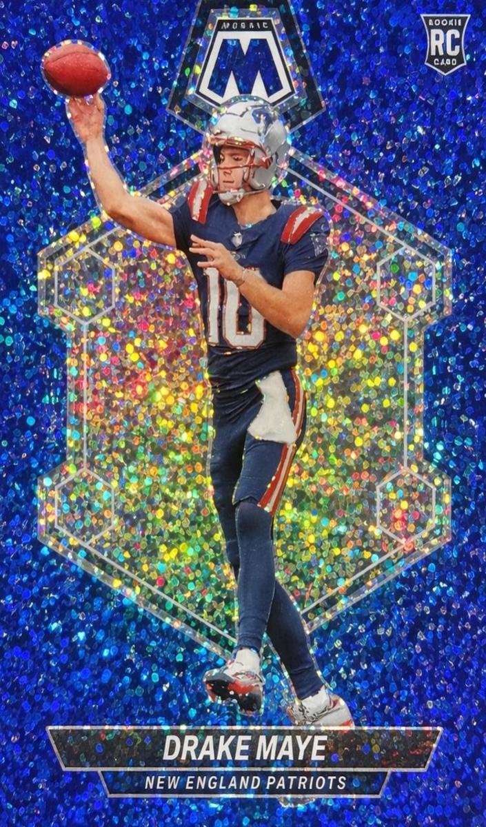 2024 Panini Mosaic Football Blue Sparkle Drake Maye #303