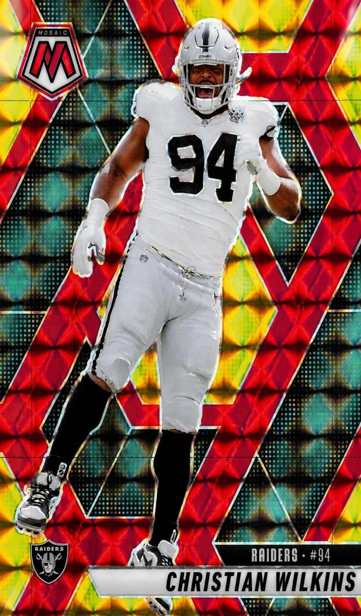 2025 Panini Mosaic Football Choice Fusion Red and Yellow Christian Wilkins #170