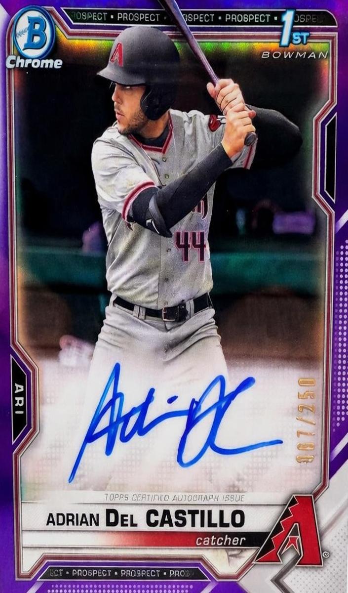 2021 Bowman Draft Baseball Purple Adrian Del Castillo #CDA-AD PSA 9