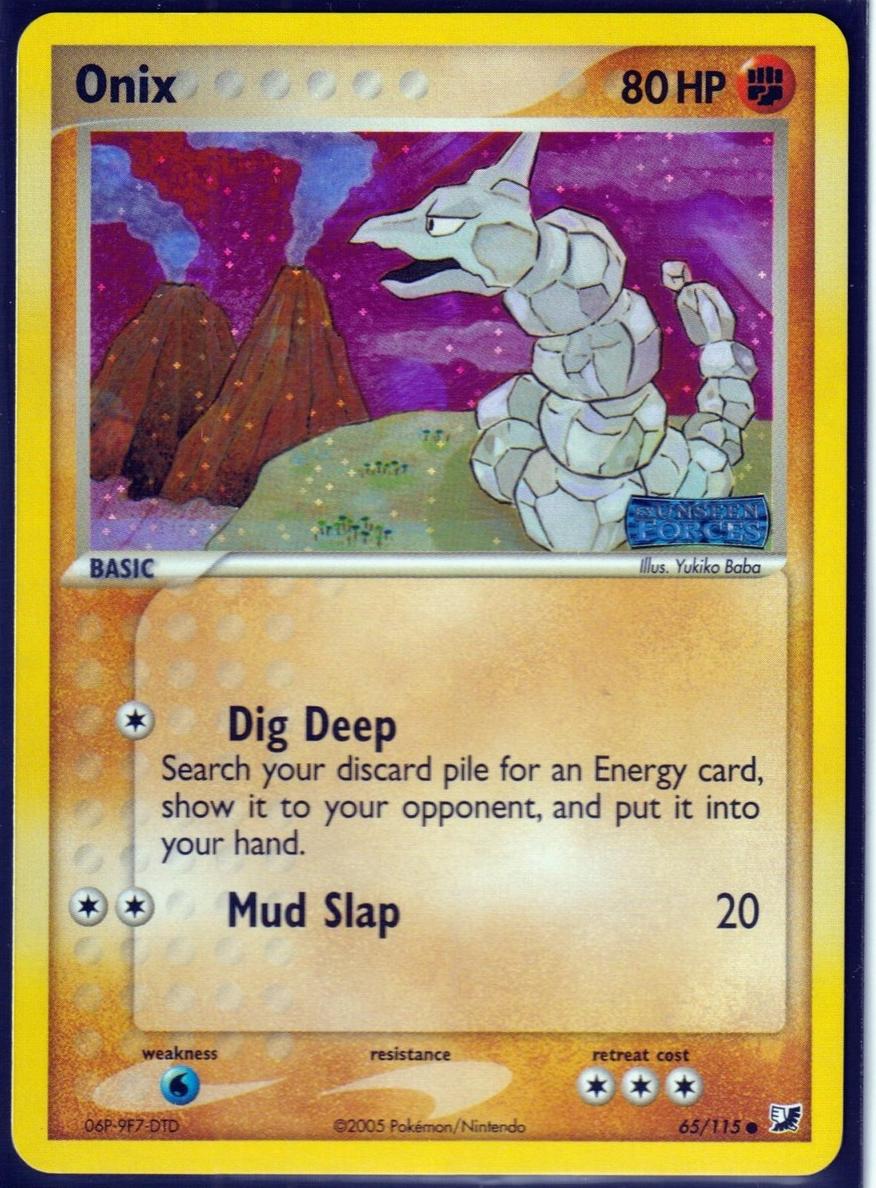 2005 Pokemon EX Unseen Forces Reverse Holo Onix #65