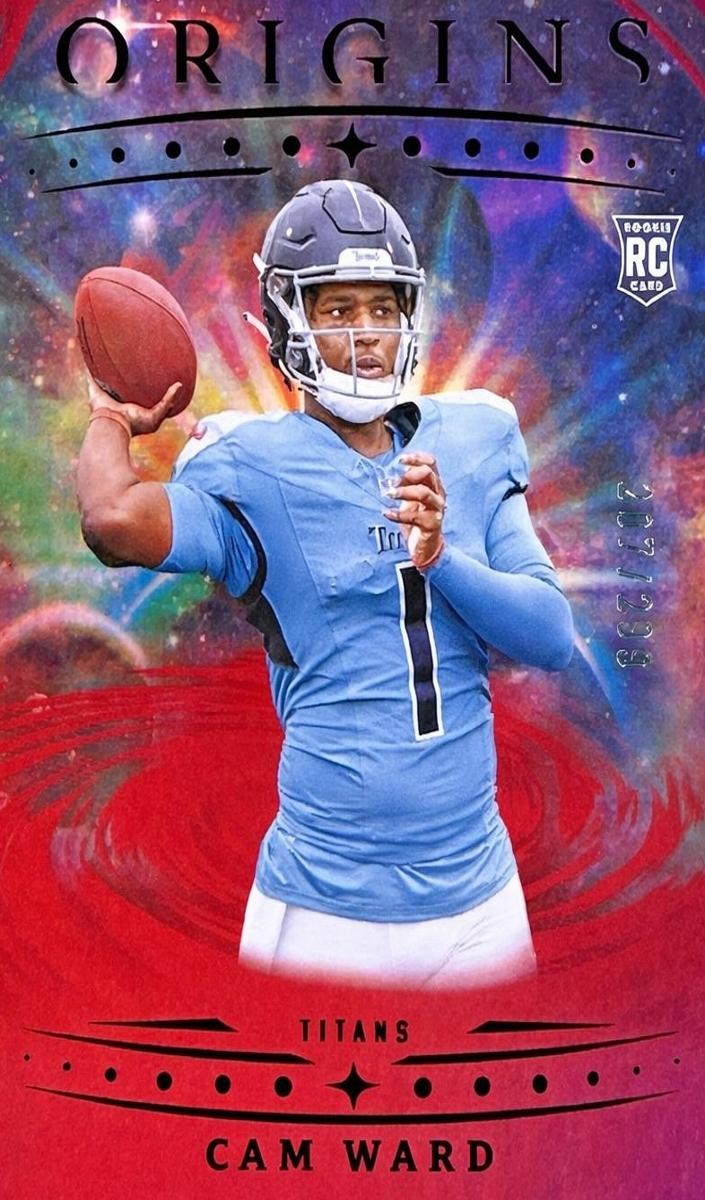 2025 Panini Origins Football Holo Red Cam Ward #143