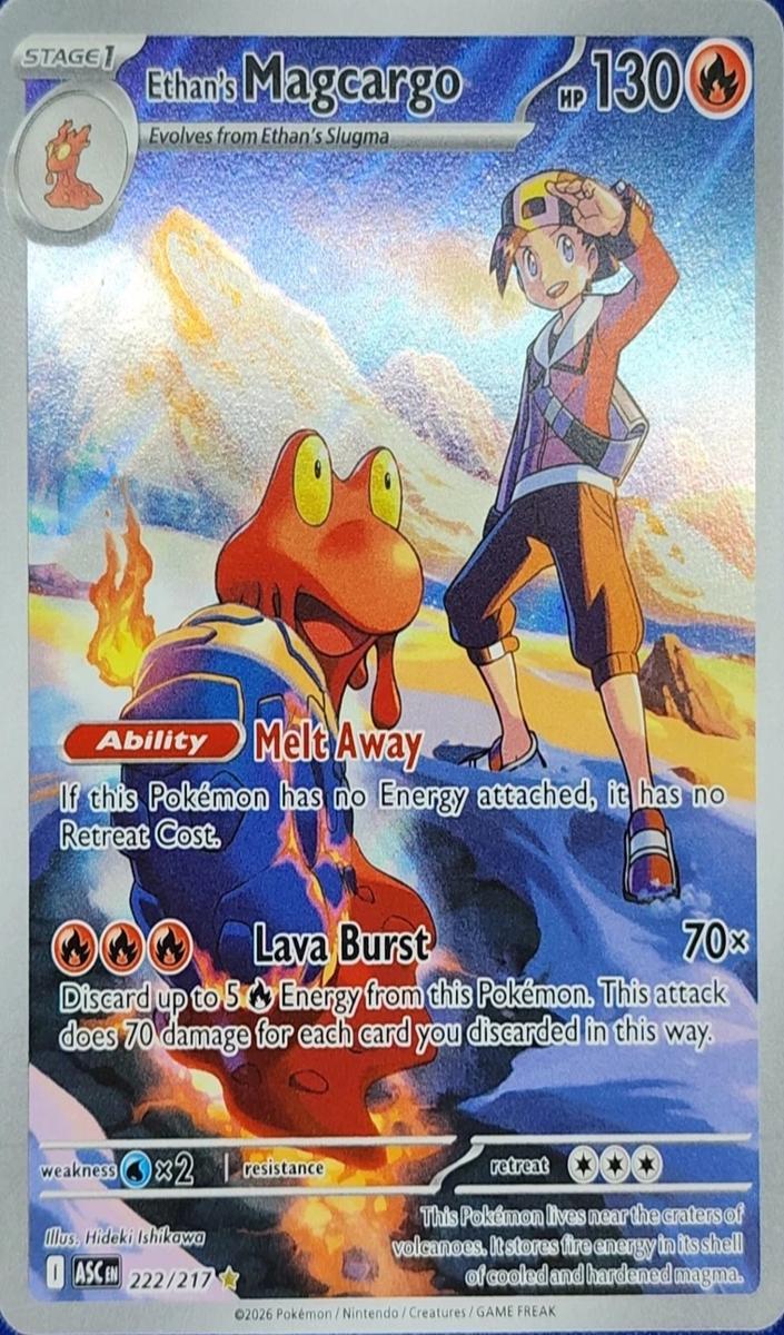 2026 Pokemon Mega Evolution Ascended Heroes Ethan's Magcargo #222 PSA 10
