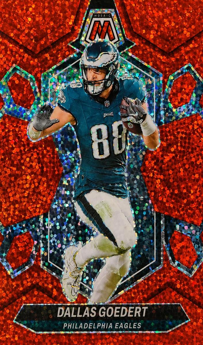 2024 Panini Mosaic Football Red Sparkle Dallas Goedert #180