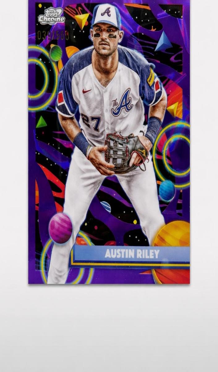 2025 Topps Cosmic Chrome Baseball Purple Nebula Refractor Austin Riley #87