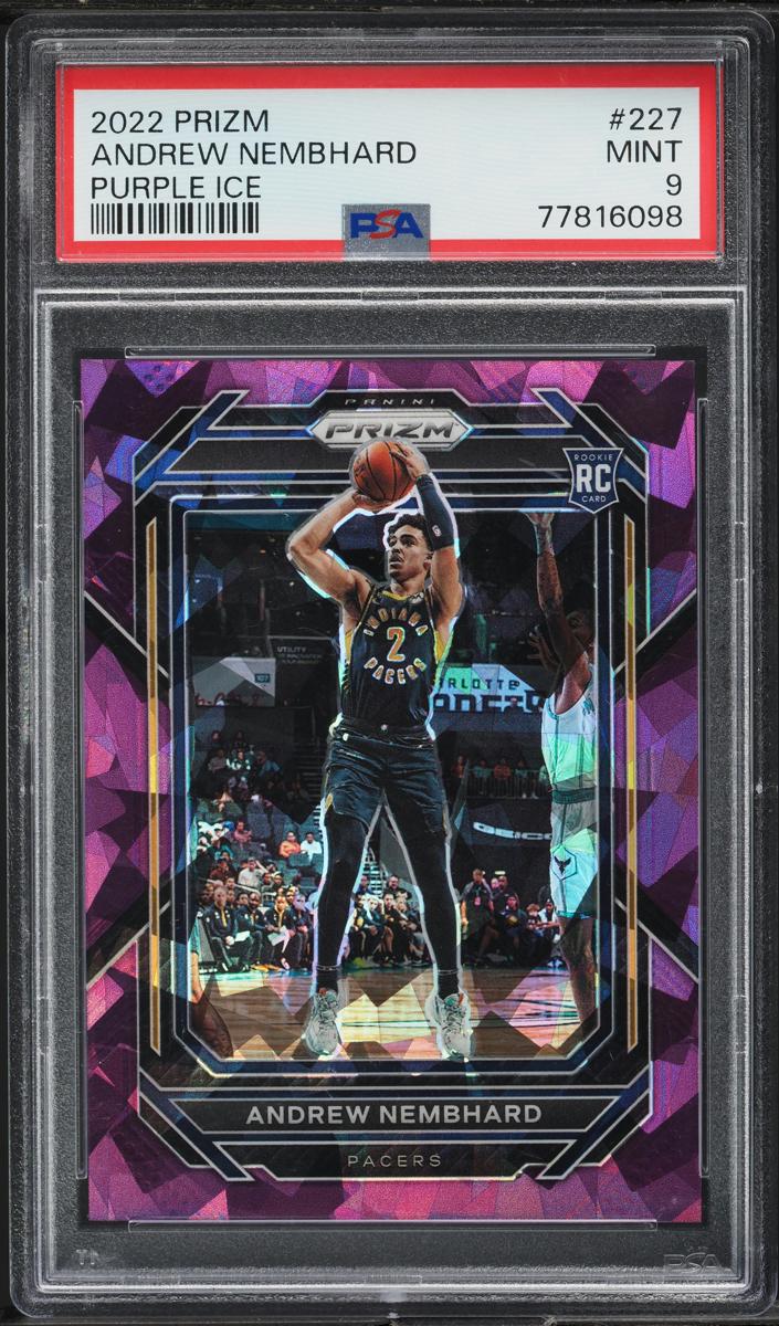 2022 Panini Prizm Basketball Purple Ice Andrew Nembhard #227 PSA 9