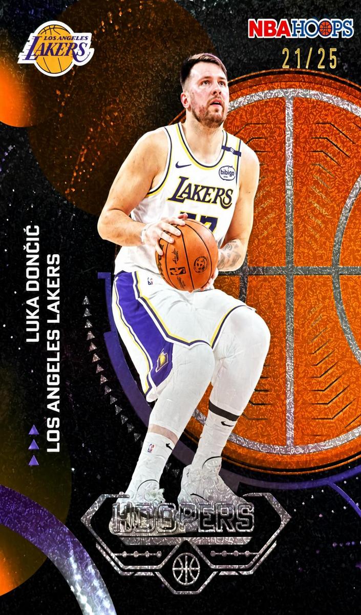 2025 Topps NBA Hoops Basketball Pixel Burst Orange Luka Doncic #H-3