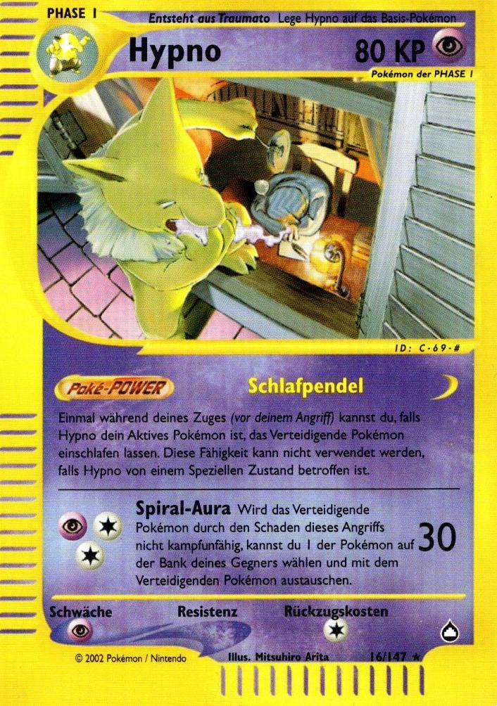 2003 Pokemon Aquapolis Reverse Foil Hypno #16 PSA 9