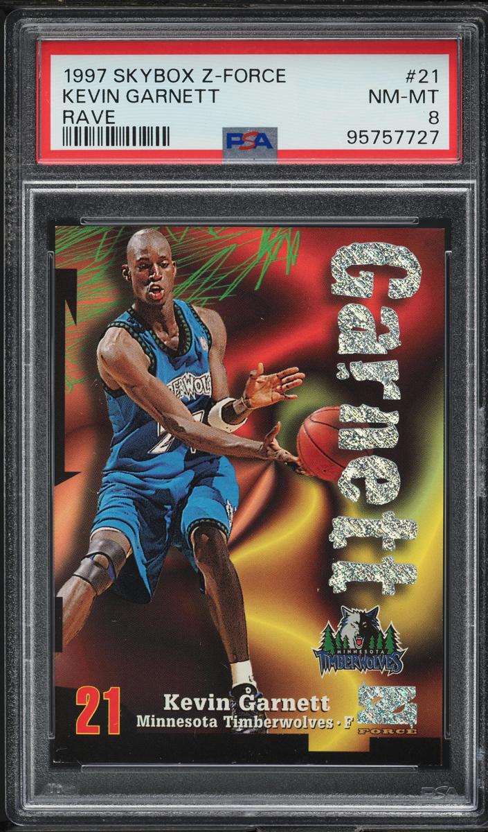 1997 Skybox Z-Force Basketball Rave Kevin Garnett #21