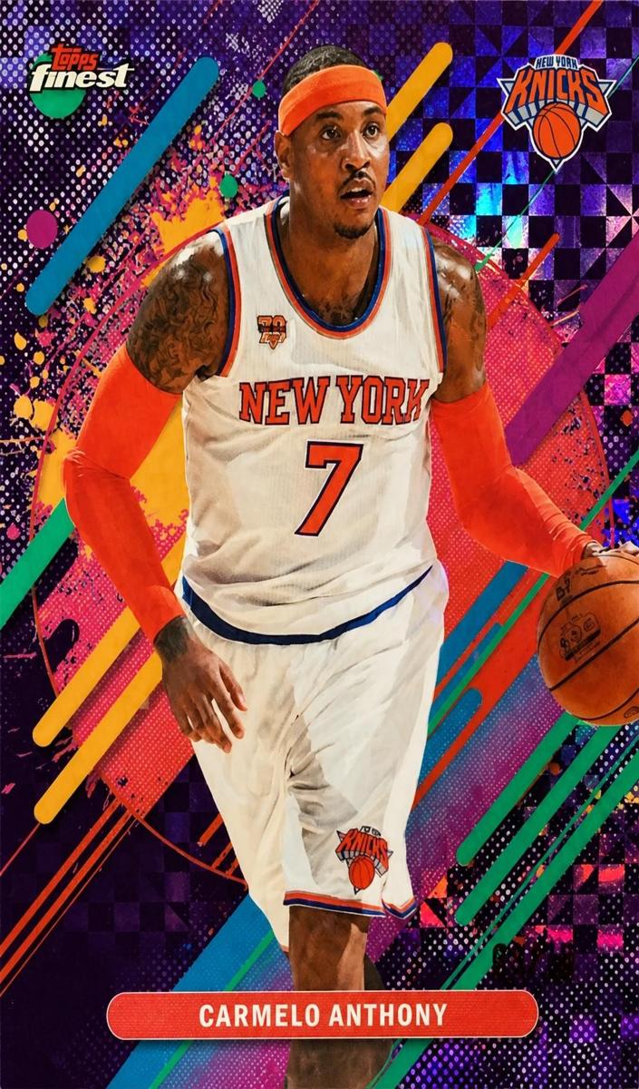 2025 Topps Finest Basketball Purple X-Fractor Carmelo Anthony #297