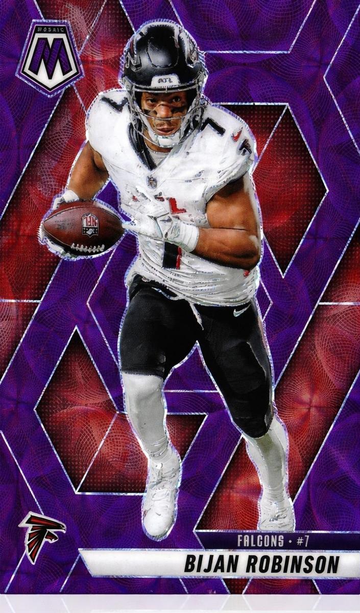 2025 Panini Mosaic Football Purple Scope Bijan Robinson #166 PSA 10