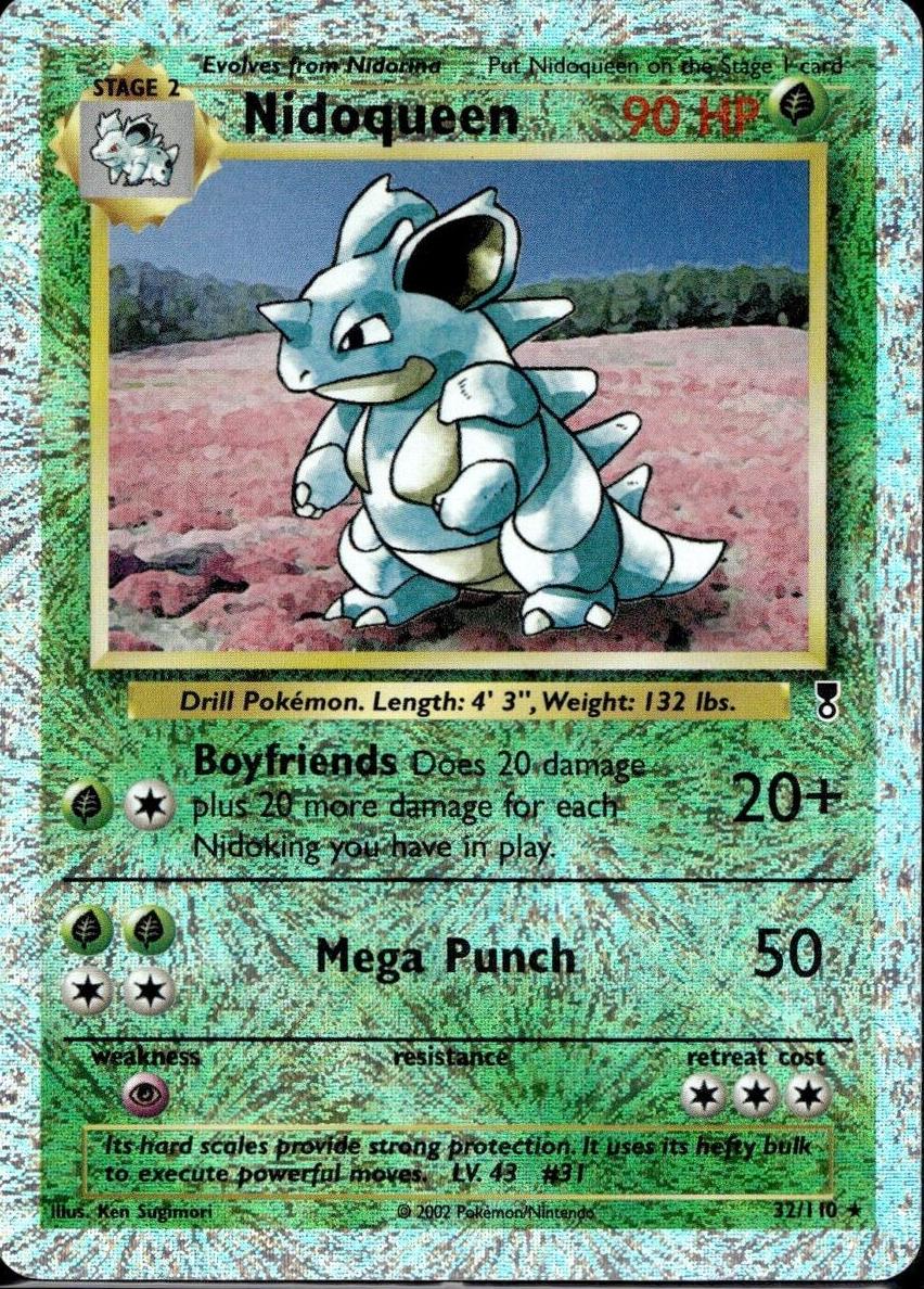 2002 Pokemon Legendary Collection Reverse Foil Nidoqueen #32 PSA 6