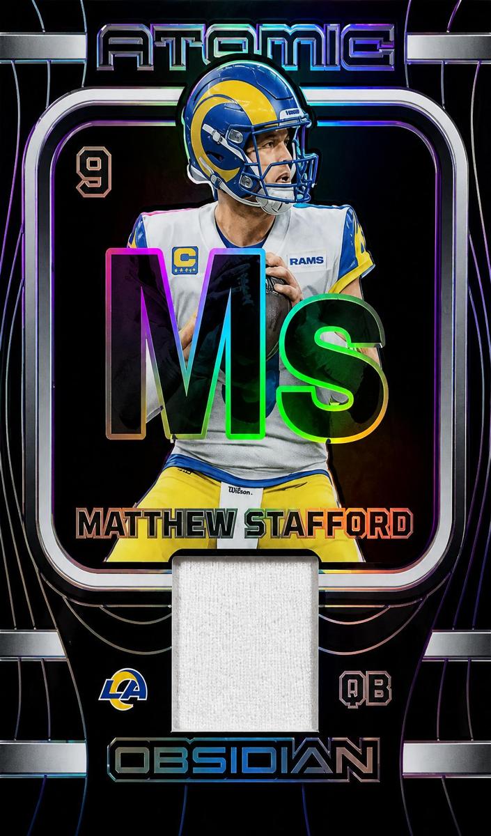 2023 Panini Obsidian Football Electric Etch Purple Matthew Stafford #AMA-MST
