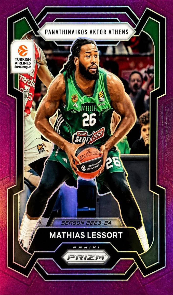 2023 Panini Prizm Turkish Airlines EuroLeague Basketball Purple Mathias Lessort #52