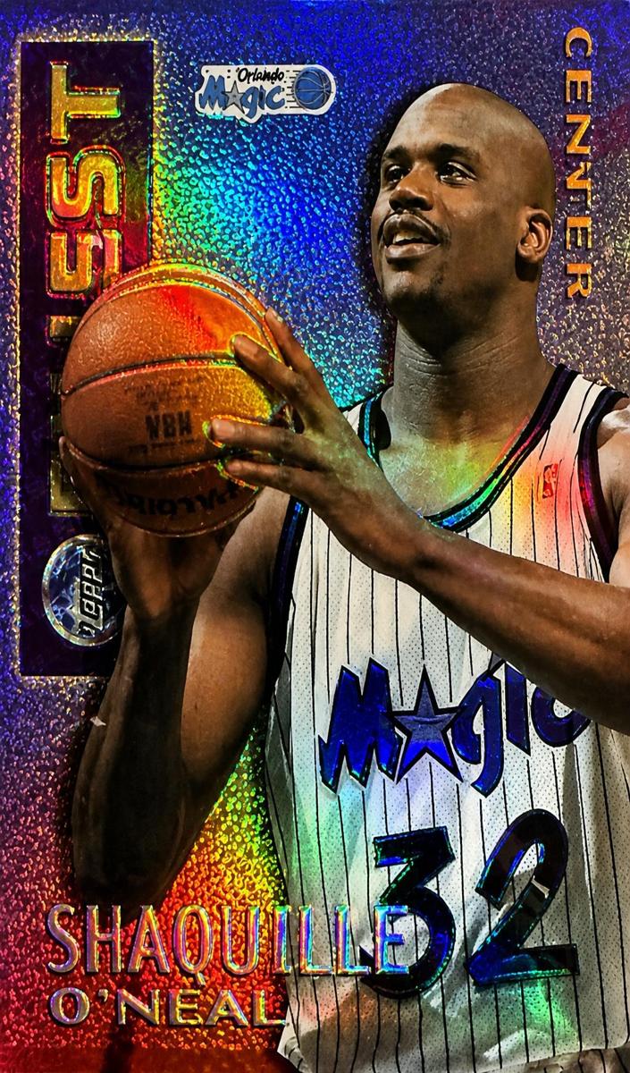 1995 Topps Finest Basketball Borderless Refractor Shaquille O'Neal #M22